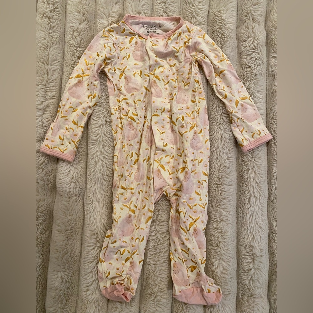 Magnetic Me Floral Pink and Yellow Footie